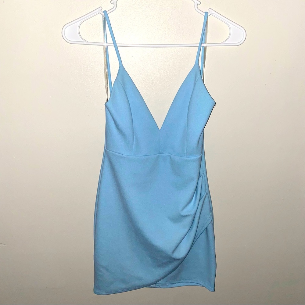 OASIS Light Blue Body-con Mini Dress